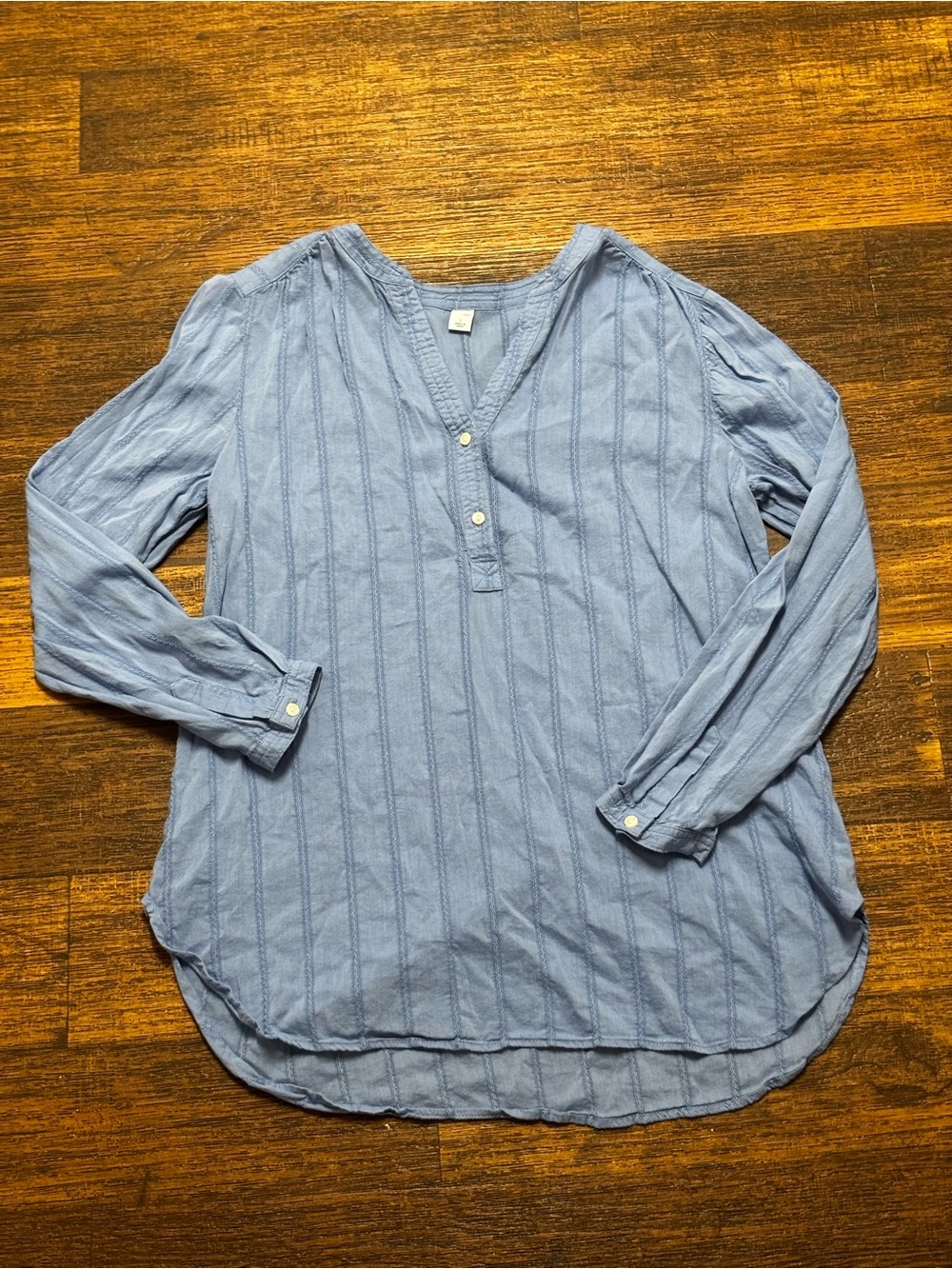Old Navy Dusty Blue Cotton Henley Top